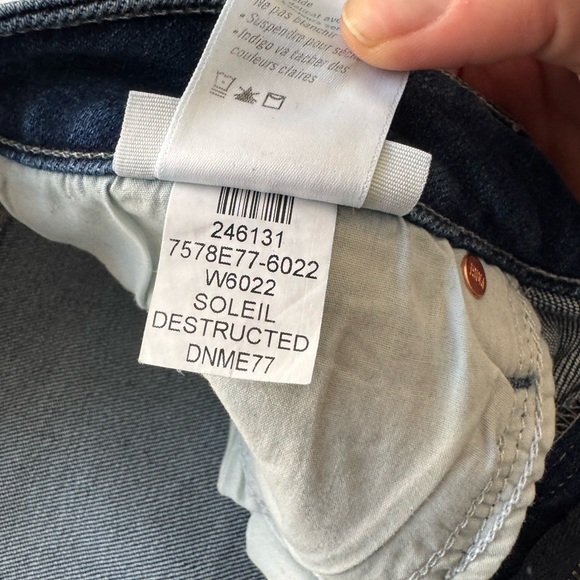 Paige Denim Stella High-rise Straight Leg Sz 32 in Soleil Destructed Wash - Picture 9 of 10